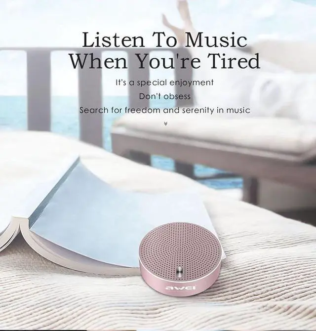 Alt view image 3 of 5 - Awei Y800 Mini Bluetooth Speaker Wireless Speaker 3D Stereo Laptop Portable TF Card Audio USB Music Player PC Speaker (Pink)