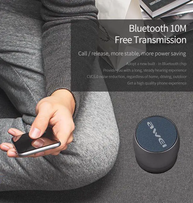 Alt view image 3 of 3 - Awei Y500 Mini Bluetooth Speaker 3D Stereo Laptop Portable Wireless Speaker TF Card Audio USB Music Player PC Speaker (Silver)