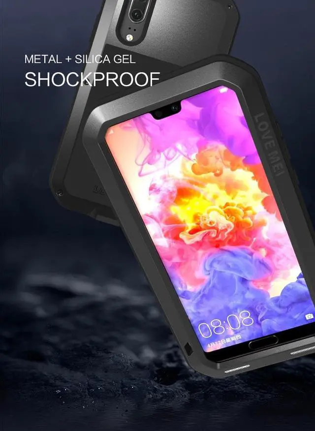Alt view image 5 of 7 - Love Mei Shockproof Waterproof Metal Aluminum Case For HuaWei P20 Pro - Yellow