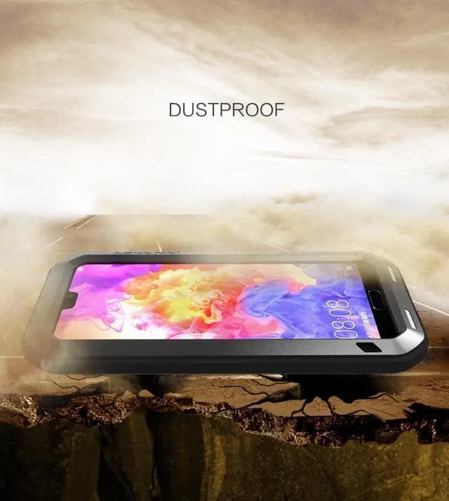 Alt view image 7 of 7 - Love Mei Shockproof Waterproof Metal Aluminum Case For HuaWei P20 Pro - Yellow