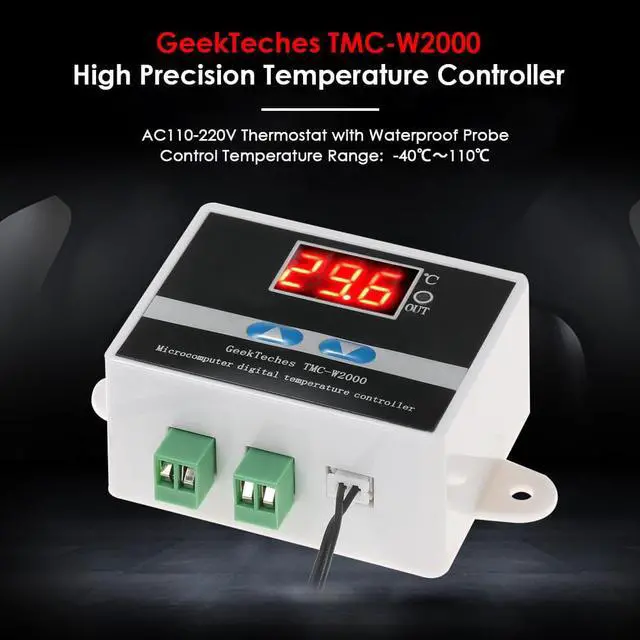 Alt view image 2 of 6 - GeekTeches TMC-W2000 DC12V High Precision LCD Digital Temperature Controller Thermostat with Waterproof Sensor Probe