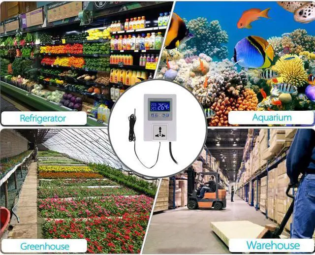 Alt view image 5 of 6 - GeekTeches TMC-2000 AC110-240V 10A LCD Digital Intelligent Pre-wired Temperature Controller Outlet with Sensor Thermostat Heating Cooling Control Switch