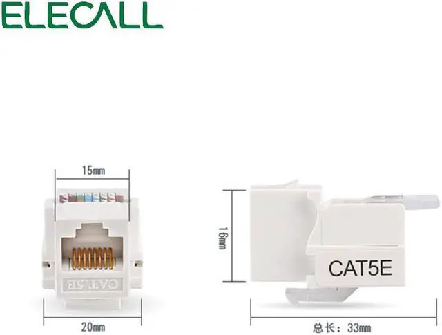 Alt view image 6 of 7 - 10pcs Tool-free CAT5E UTP Network Module RJ45 Connector Information Socket Computer Outlet Cable Adapter Keystone Jack FOR AMP