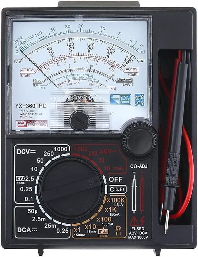 Alt view image 6 of 7 - YX- 360TRD Mini Portable Poin-ter Multimeter with One Pair Test Pen for Measuring DC AC Voltage and DC Current