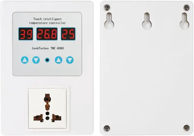 Main image of GeekTeches TMC-6060 AC110-240V 10A High Precision Touch Control LED Digital Intelligent Temperature Controller Outlet Pre-wired cord Thermocouple Thermostat Heating Cooling Control Switch with Socket