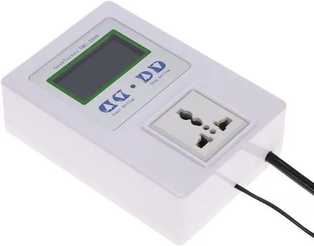 Alt view image 6 of 6 - GeekTeches TMC-2000 AC110-240V 10A LCD Digital Intelligent Pre-wired Temperature Controller Outlet with Sensor Thermostat Heating Cooling Control Switch