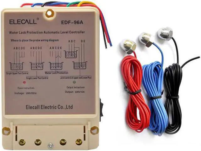 Main image of ELECALL EDF-96A Water Automatic Level Controller 10A 220V Electronic Water Liquid Level Detection Sensor Water Pump Controller - 2M Sensor Cables