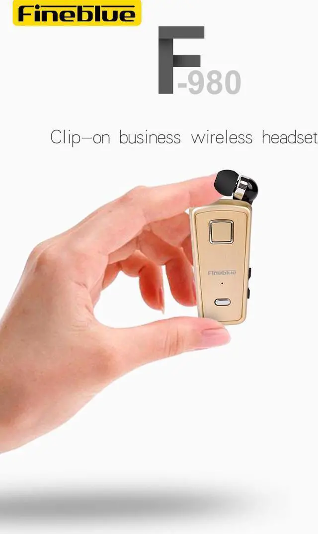 Alt view image 2 of 7 - FineBlue F980 Wireless Bluetooth Original Earphone Handsfree portability scalable Earbud with Microphone Earphone (Gold)