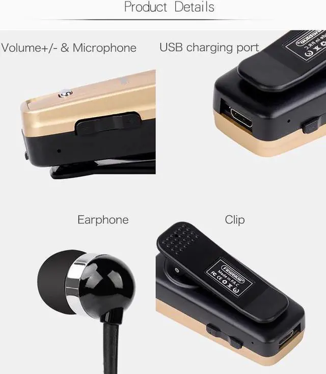 Alt view image 7 of 7 - FineBlue F980 Wireless Bluetooth Original Earphone Handsfree portability scalable Earbud with Microphone Earphone (Gold)