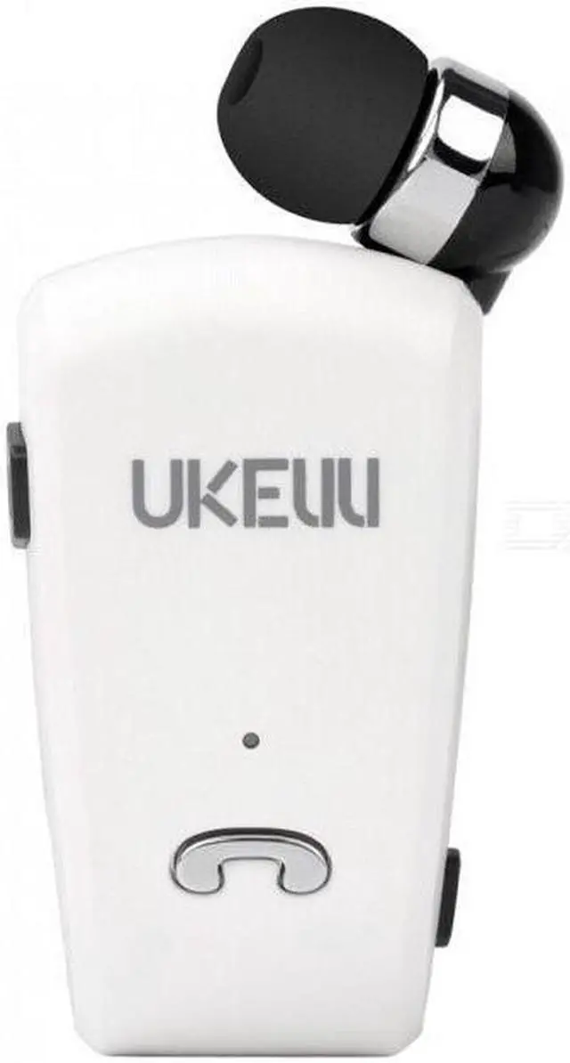 Main image of Retractable Wireless Bluetooth Earbud Headset with Built-in Microphone - White