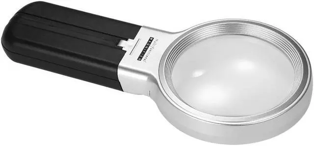 Alt view image 4 of 6 - 2 in 1 Multifunctional Folded Magnifier 10pcs LED Lighted Magnifier Practical Handheld and Unfolded Stand Magnifying Tool