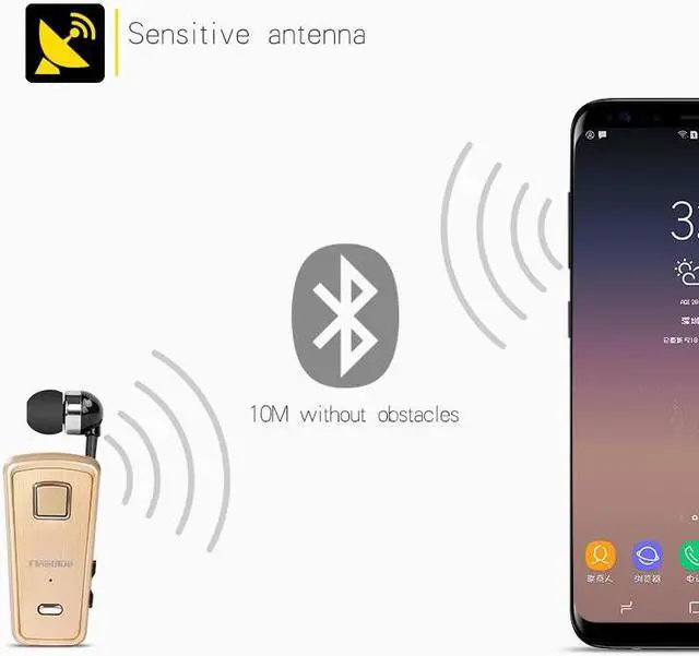 Alt view image 6 of 7 - FineBlue F980 Wireless Bluetooth Original Earphone Handsfree portability scalable Earbud with Microphone Earphone (Black)