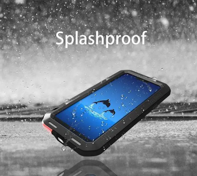 Alt view image 4 of 7 - LOVE MEI Aluminum Metal Case For LG G7 Cover Powerful Armor Shockproof Life Waterproof Case For LG G7 (Red)