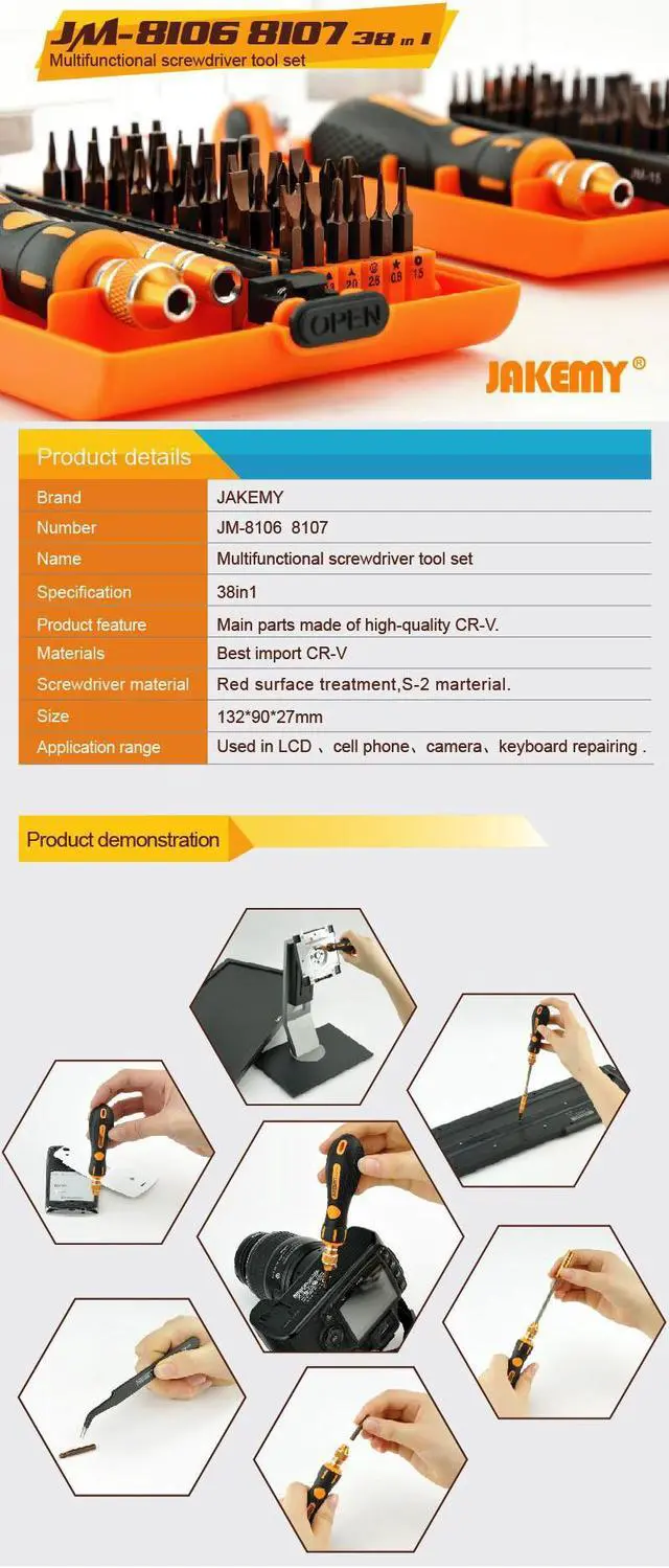 Alt view image 3 of 5 - 38 in1 Precision Screwdriver Set with Tweezer Mobile Phone Repair Tools Kit For iPhone iPad Samsung Cell Phone Hand Tools