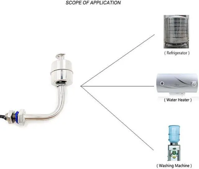 Alt view image 2 of 6 - New 1pc Stainless Steel Tank Pool Water Level Liquid Sensor Float Switch ESC7810 2A1