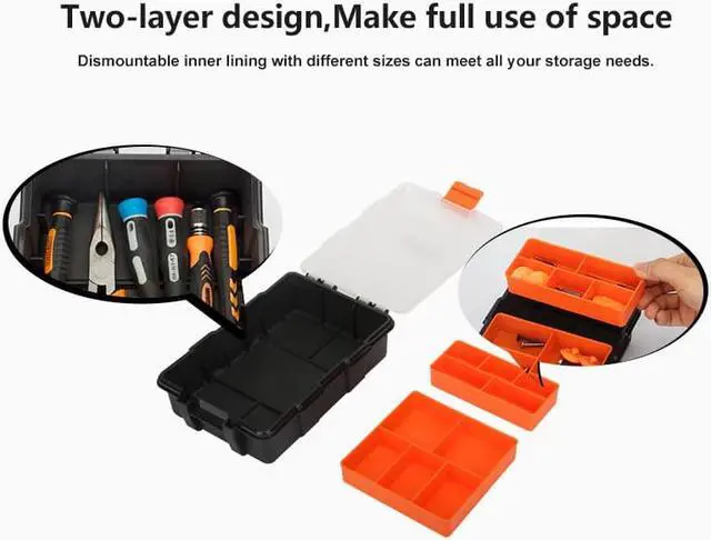 Alt view image 3 of 7 - Jakemy Z20 Multi-Purpose Plastic PP Transparent Components Storage Box for Tools Case Parts Tool box for Repair