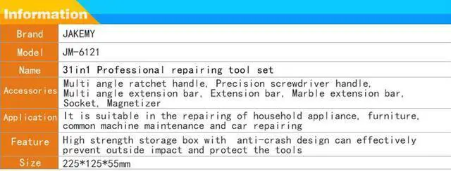 Alt view image 3 of 7 - 31 in 1 Multifunction Hand Tool Sets Electronics Repair Tools Set Kit Multi Bits Ratchet Screwdriver Set for LaptopTablet Repair