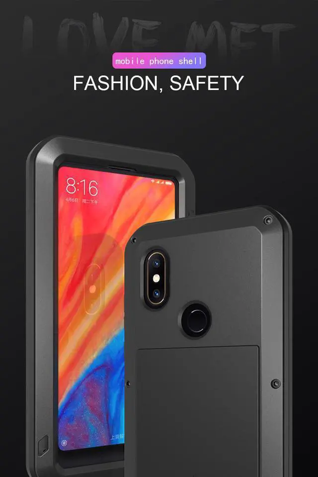 Alt view image 3 of 7 - LOVE MEI Aluminum Metal Case For Xiaomi Mi MIX 2S MIX2S Cover Powerful Armor Shockproof Life Waterproof Case For Xiaomi Mi MIX 2S MIX2S (White)