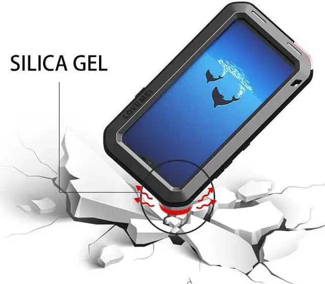 Alt view image 7 of 7 - LOVE MEI Aluminum Metal Case For LG G7 Cover Powerful Armor Shockproof Life Waterproof Case For LG G7 (Red)