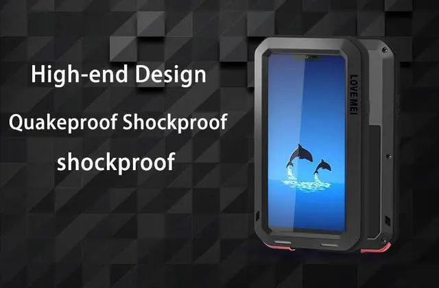 Alt view image 3 of 7 - LOVE MEI Aluminum Metal Case For LG G7 Cover Powerful Armor Shockproof Life Waterproof Case For LG G7 (Red)