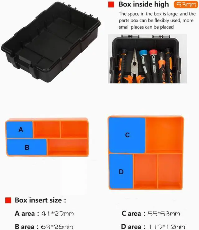 Alt view image 2 of 7 - Jakemy Z20 Multi-Purpose Plastic PP Transparent Components Storage Box for Tools Case Parts Tool box for Repair