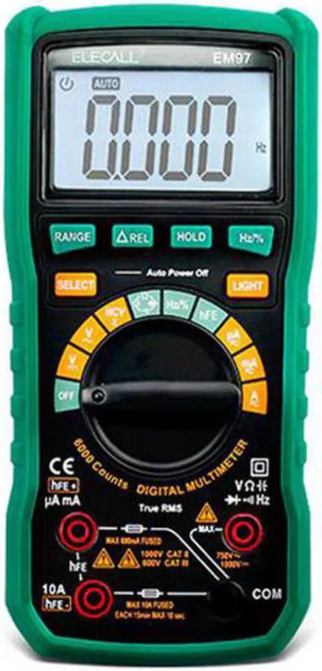 Main image of ELECALL EM97 Capacitance Multimeter True RMS Digital Multimeter LCD Backlight With Capacitance/Resistance Measurement and Without Bag