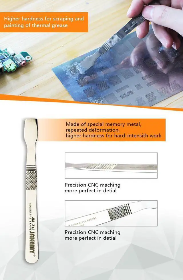 Alt view image 4 of 6 - JAKEMY Memory Metal Solder Knife Spudger Pry Open Repair Scraper Tin Scraping Mixing Knife Mobile Phone Repair Tools