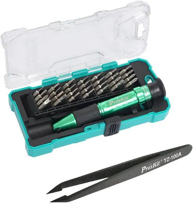 Main image of Pro'skit SD-9608 Electrician Precision Screwdriver Set Flat Phillips Hex Multi Tools & Tweezer Hand Tool Set Kit
