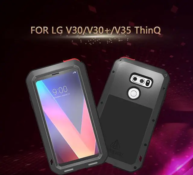 Alt view image 3 of 7 - Love Mei Armor Metal Case For LG V30 Plus Cover Powerful Aluminum Shockproof Life Waterproof Case For LG V30 Plus Case (Black)