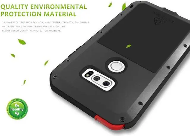 Alt view image 7 of 7 - Love Mei Armor Metal Case For LG V30 Plus Cover Powerful Aluminum Shockproof Life Waterproof Case For LG V30 Plus Case (Black)