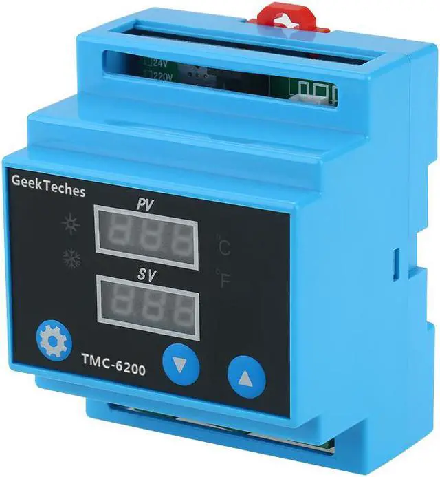 Alt view image 4 of 7 - DC 12V Water-drop Shape Probe Digital Temperature Controller Guide Rail One Way Thermostat Thermoregulator Temperature Instruments with Alarm Func