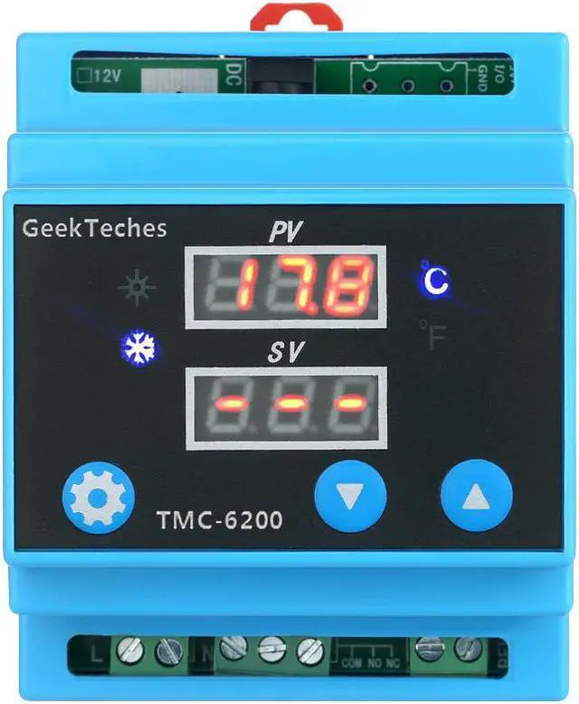 Alt view image 3 of 7 - AC 100-240V Waterproof Probe Digital Temperature Controller Guide Rail One Way Thermostat Thermoregulator Temperature Instruments with Alarm Funcith Alarm Func
