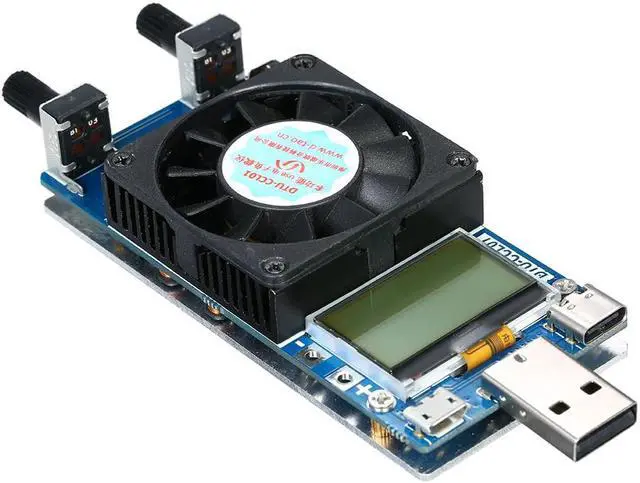 Alt view image 4 of 6 - 0.2A~3A 35W LCD USB Electronic Load Tester Module with Cooling Fan Adjustable Constant Current Resistance Power Battery Tester