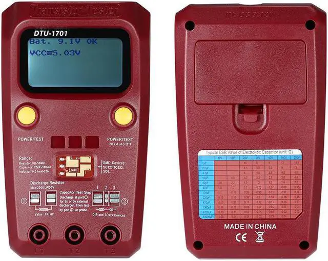 Alt view image 4 of 7 - Handheld LCD Digital multimeter Transistor Tester SMD Resistance Diode Inductance Capacitance ESR Meter
