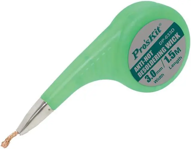 Main image of Pro'sKit DP-033D Anti-hot Desoldering wick solder wire for soldering iron tool Tin wire 1.5m length 3.0mm