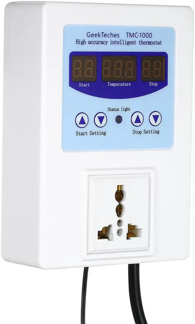 Alt view image 3 of 7 - 10A LED Digital thermometer Intelligent Pre-wired Temperature Controller temperature instruments Thermostat with Air Sensor