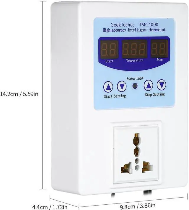 Alt view image 6 of 7 - 10A LED Digital thermometer Intelligent Pre-wired Temperature Controller temperature instruments Thermostat with Air Sensor