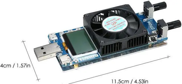 Alt view image 2 of 6 - 0.2A~3A 35W LCD USB Electronic Load Tester Module with Cooling Fan Adjustable Constant Current Resistance Power Battery Tester