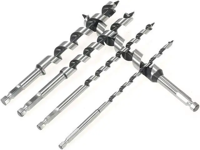Alt view image 3 of 7 - 5PCS 200mm Super Long Auger Drill Bit Quick Change Hexagonal Shank Woodworking Auger Bits Set Quality Power Tools + Storage Box