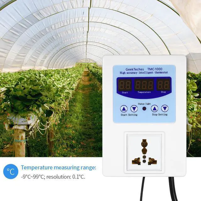 Alt view image 7 of 7 - 10A LED Digital thermometer Intelligent Pre-wired Temperature Controller temperature instruments Thermostat with Air Sensor