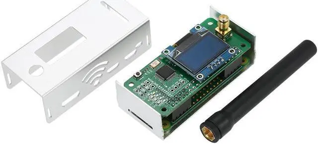Alt view image 3 of 6 - Mini MMDVM Hotspot Expansion Board 433Mhz Antenna Spot Radio Station Wifi Digital Voice Modem with Case for DMR YSF Raspberry Pi - Silver