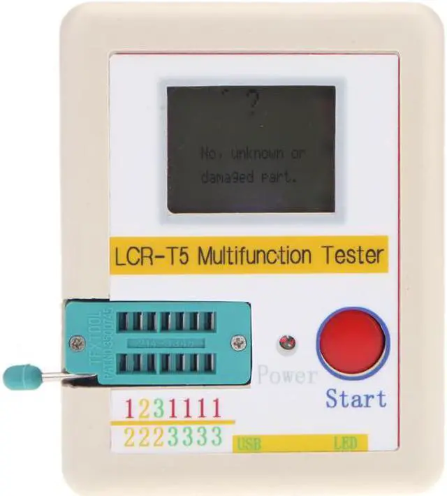 Main image of LCR-T5 White Transistor Tester Diode Triode Capacitance ESR Meter Tester With LCD Display MOS Triac & Case & Li-ion Battery