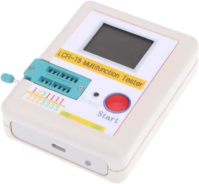 Alt view image 3 of 6 - LCR-T5 White Transistor Tester Diode Triode Capacitance ESR Meter Tester With LCD Display MOS Triac & Case & Li-ion Battery