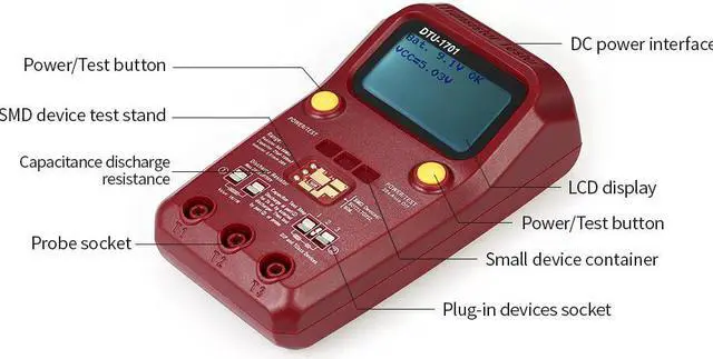 Alt view image 7 of 7 - Handheld LCD Digital multimeter Transistor Tester SMD Resistance Diode Inductance Capacitance ESR Meter
