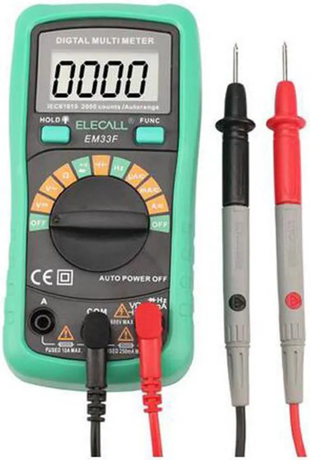 Main image of ELECALL Autorange Digital Multimeter 3 1/2 1999 Low Battery Indication Overload Protection Multimeter capacitance AC DC voltage