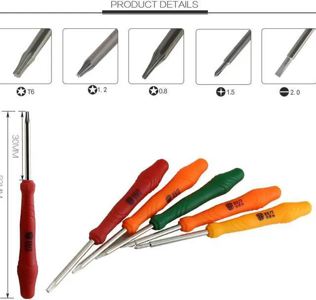 Alt view image 5 of 7 - BST-288 12 in 1 Mobile Phone Repair Tools Kit Spudger Pry Screen Opening Tool Screwdriver Set for iPad iPhone X 7 8 5 5s 6 Plus