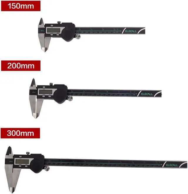 Alt view image 4 of 6 - ELECALL Digital Vernier Caliper 200mm Electronic Stainless Steel Caliper Waterproof IP54 Digital Messschieber Paquimetro