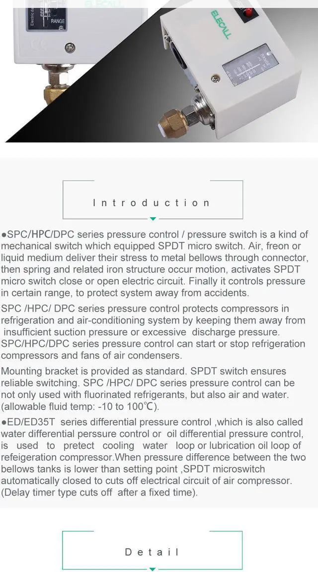 Alt view image 7 of 7 - ELECALL ED35T Water Pump Dual Pressure Control Switch Eletronic Pressure Controller for Water Pump