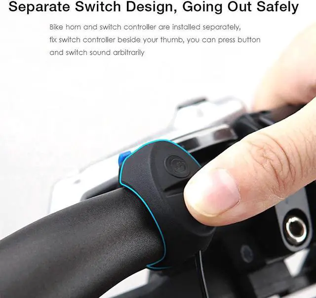 Alt view image 5 of 7 - Rechargeable Waterproof Electronic Bicycle Horn Loud Volume Cycling Handlebar Electric Bike Ring Mini Alarm Bell - Blue