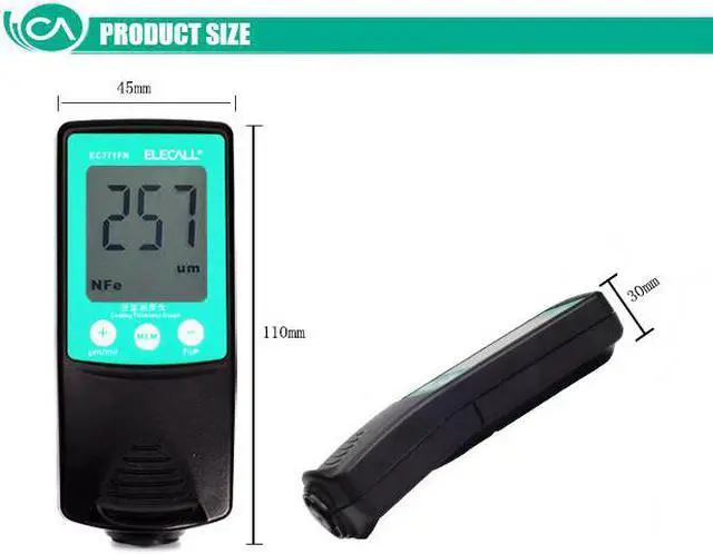 Alt view image 3 of 6 - ELECALL EC771N Digital Thickness Gauge Coating Meter Width Measuring Instrument Paint Electroplated Coating Thickness Measure